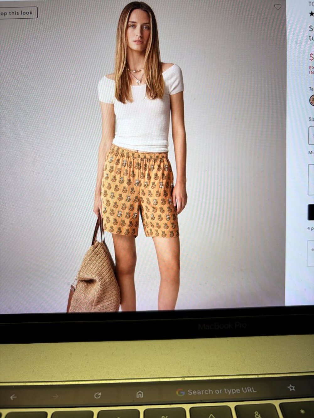J. Crew Stratus embellished short in tonal tulip block print